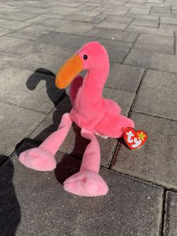 Pinky Beanie Baby- 1995 perfect condition-rare w/tag errors