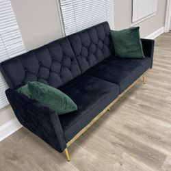 Black Velvet Sofa (New)