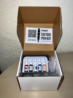 BRAND NEW At Home Tattoo Kit with Tattoo Pen, Needles, Ink, Power - Wormhole
