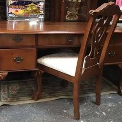 Solid Wood Home or Office Desk with Chair