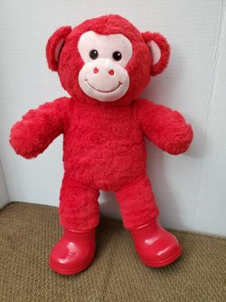 Build A Bear Wild Hearts Red Monkey Stuffed Plush 
