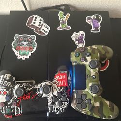 PS4 With Controllers And Cords 
