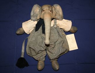 Vintage Karen Drayne Dirty Bunnie: 1988 Boy Elephant 14"" Hand Made Doll