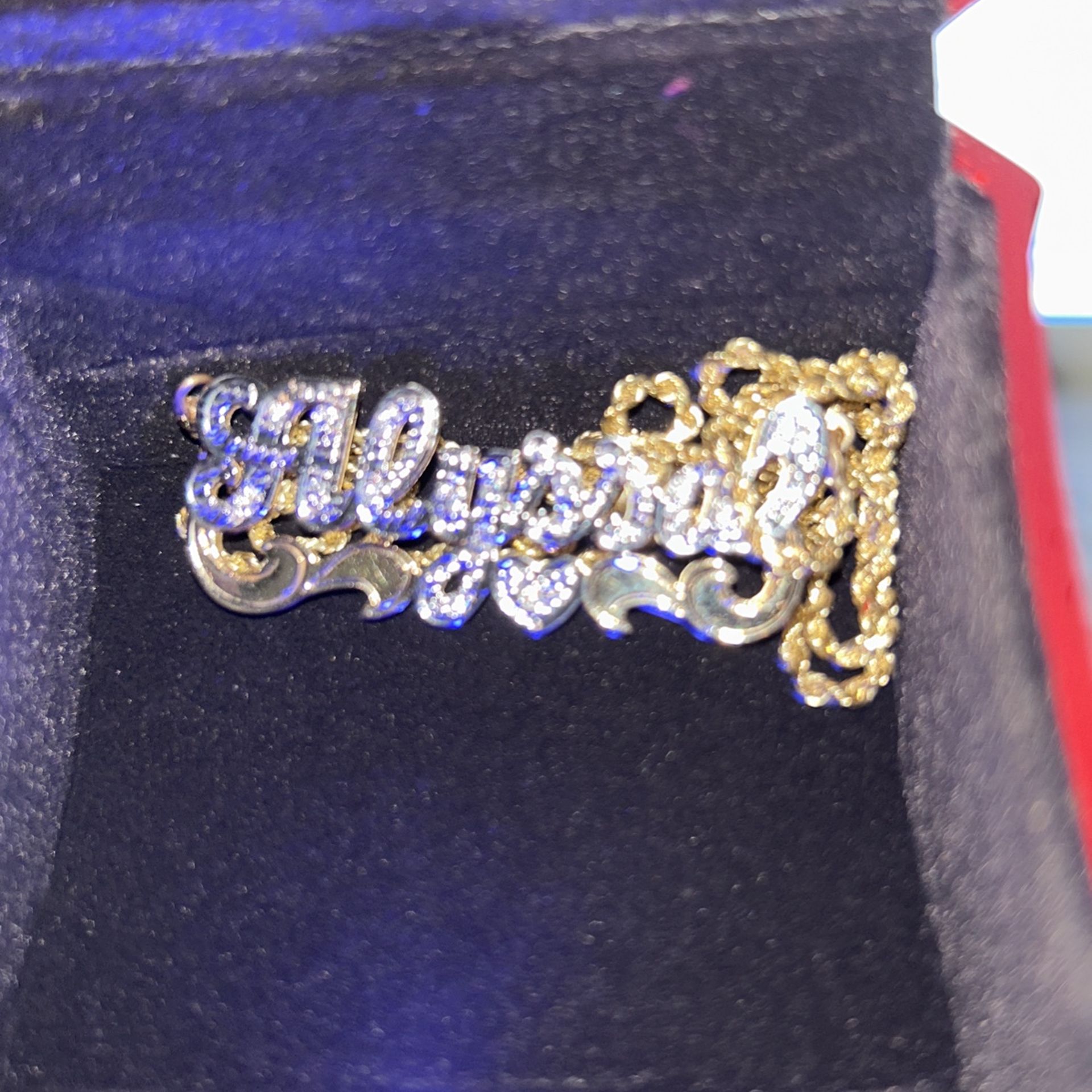Name Plate Alyssa 14k Gold With Up Grade Chain