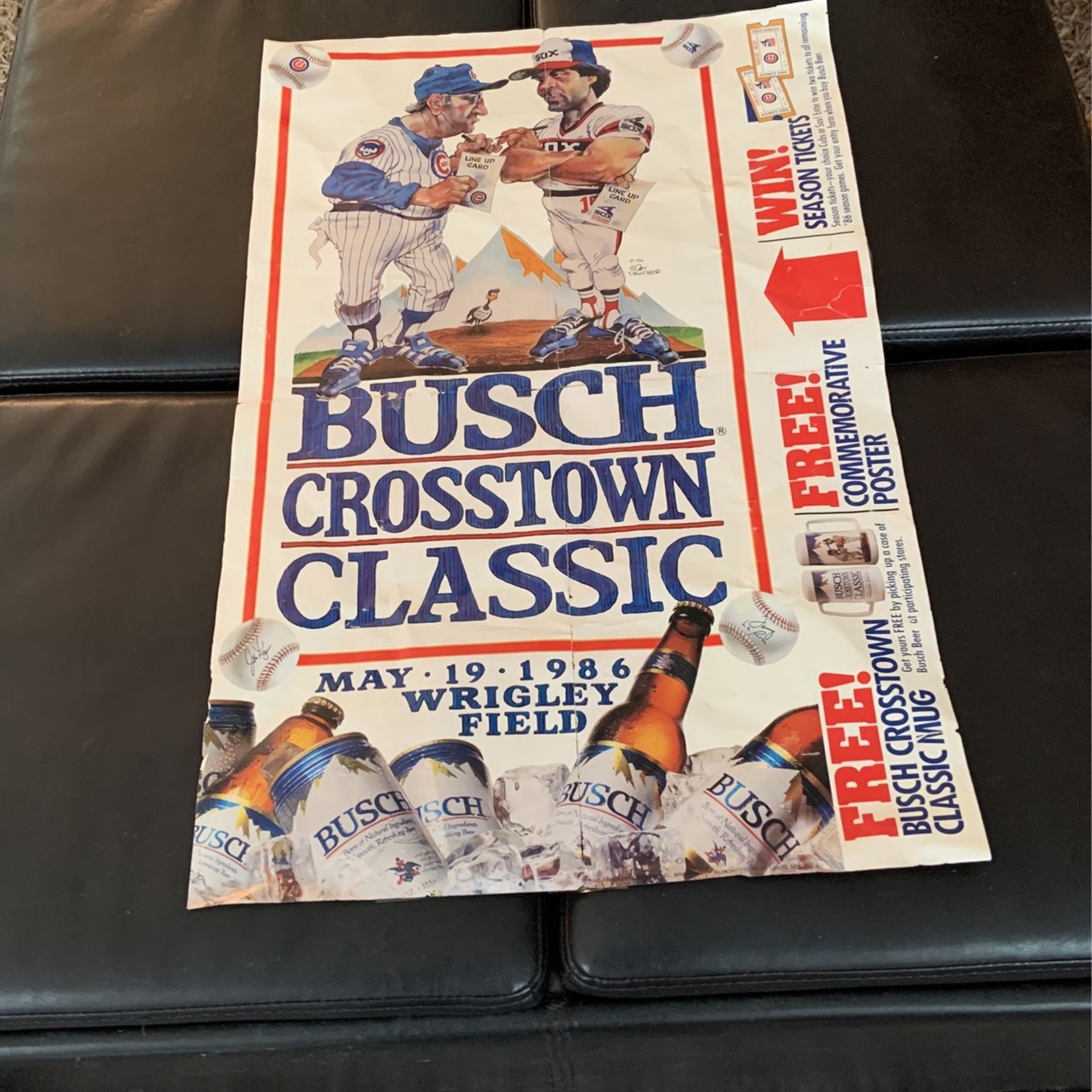 Chicago Cubs /Sox Busch Crosstown Classic Poster 1986