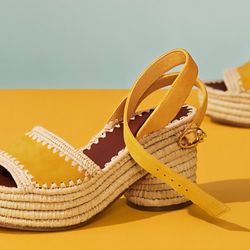 Tory Burch Arianne Espadrille Block Heel Sandals Shoes Women Size 10