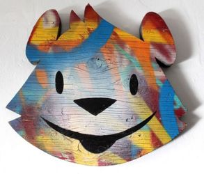 Original Philip Lumbang Bear / Hug Life Painting on wood