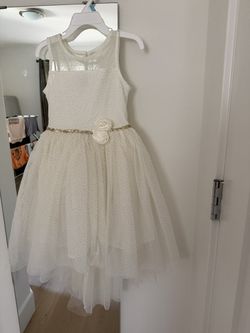 NWOT Lilt JCPenney Cream Tulle High-Low Sparkle Party Dress - size 6