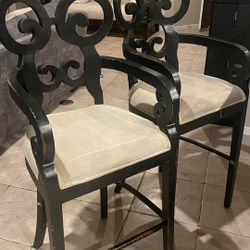 2  Wooden Tall Bar Stools