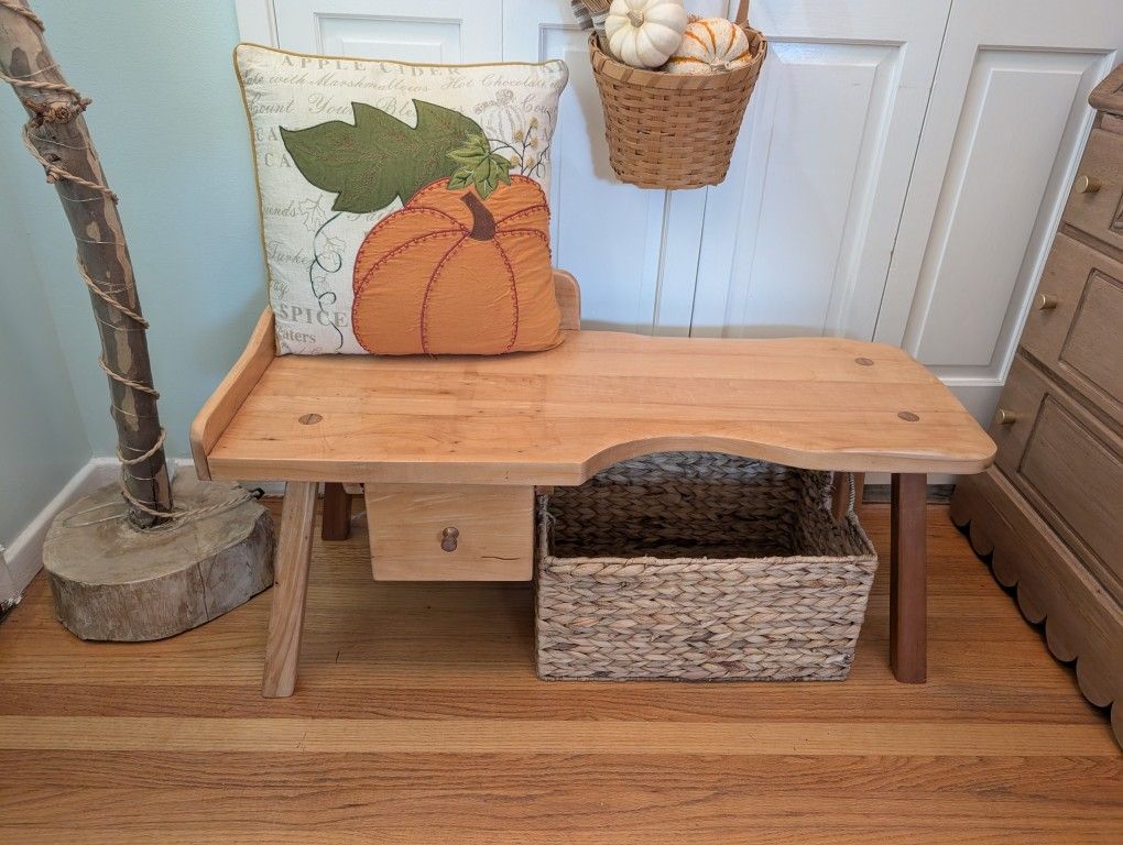 Antique Cobbler's Bench Farmhouse Style Shoe Bench, Mudroom Entryway