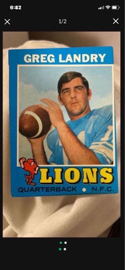 1971 Topps #11 Greg Landry Football Detroit Lions Misprint Off Center