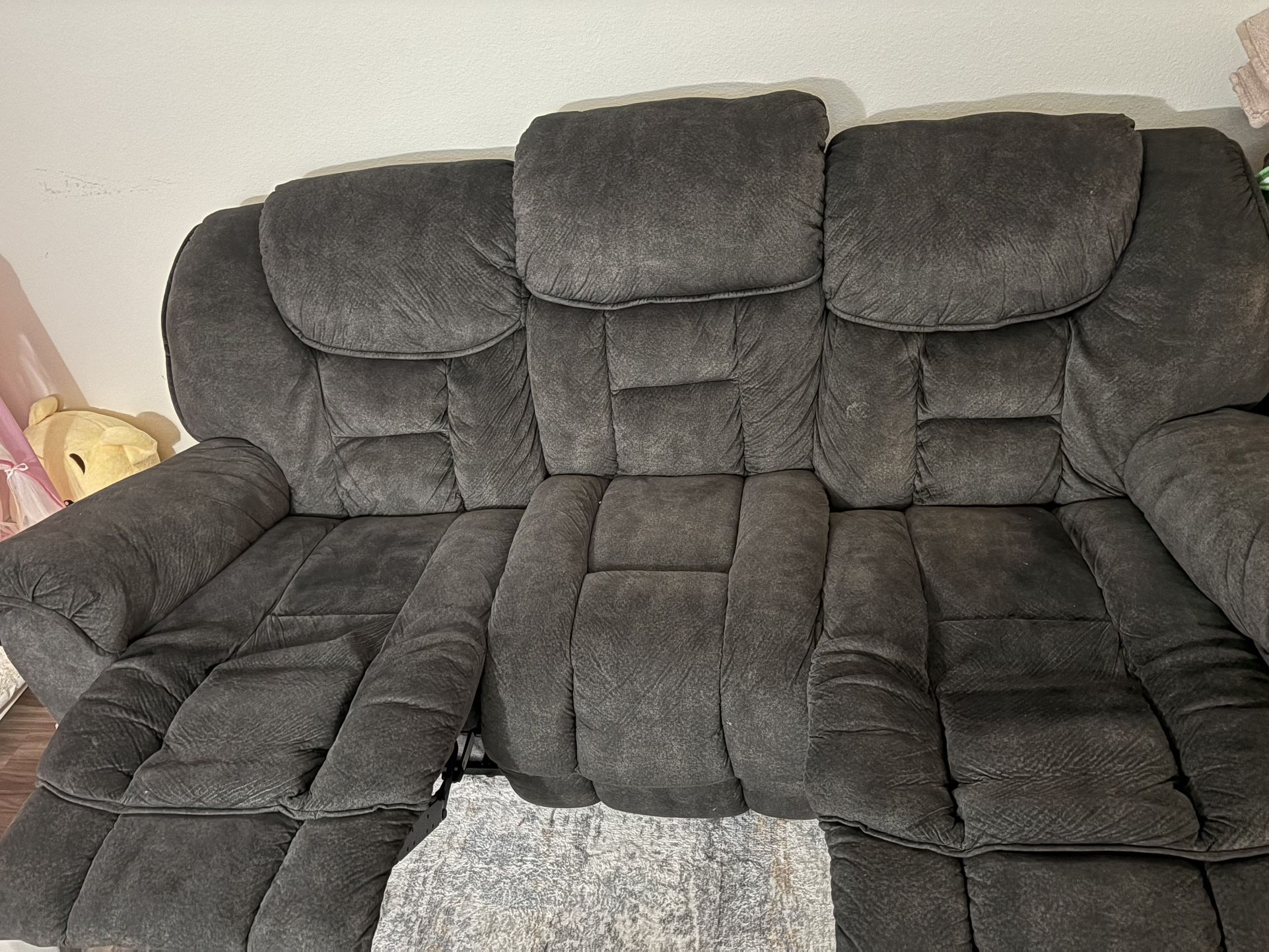Dark Grey Reclining Couch