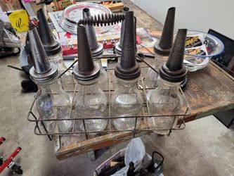 Antique oil bottles