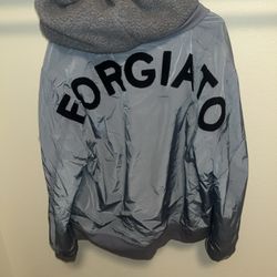 Forgiato Black Red Reversable Hooded Bomber Jacket Men's Size XXL 