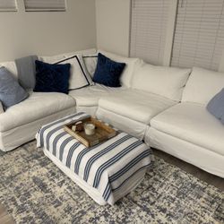 White Slip Cover Sectional Sofa