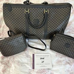 Authentic Celine Duffle bag, crossbody, and pouch set