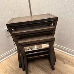 3-Piece Nesting Side Tables – Dark Wood