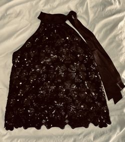 Black Sequins Sparkle Halter  Top. 