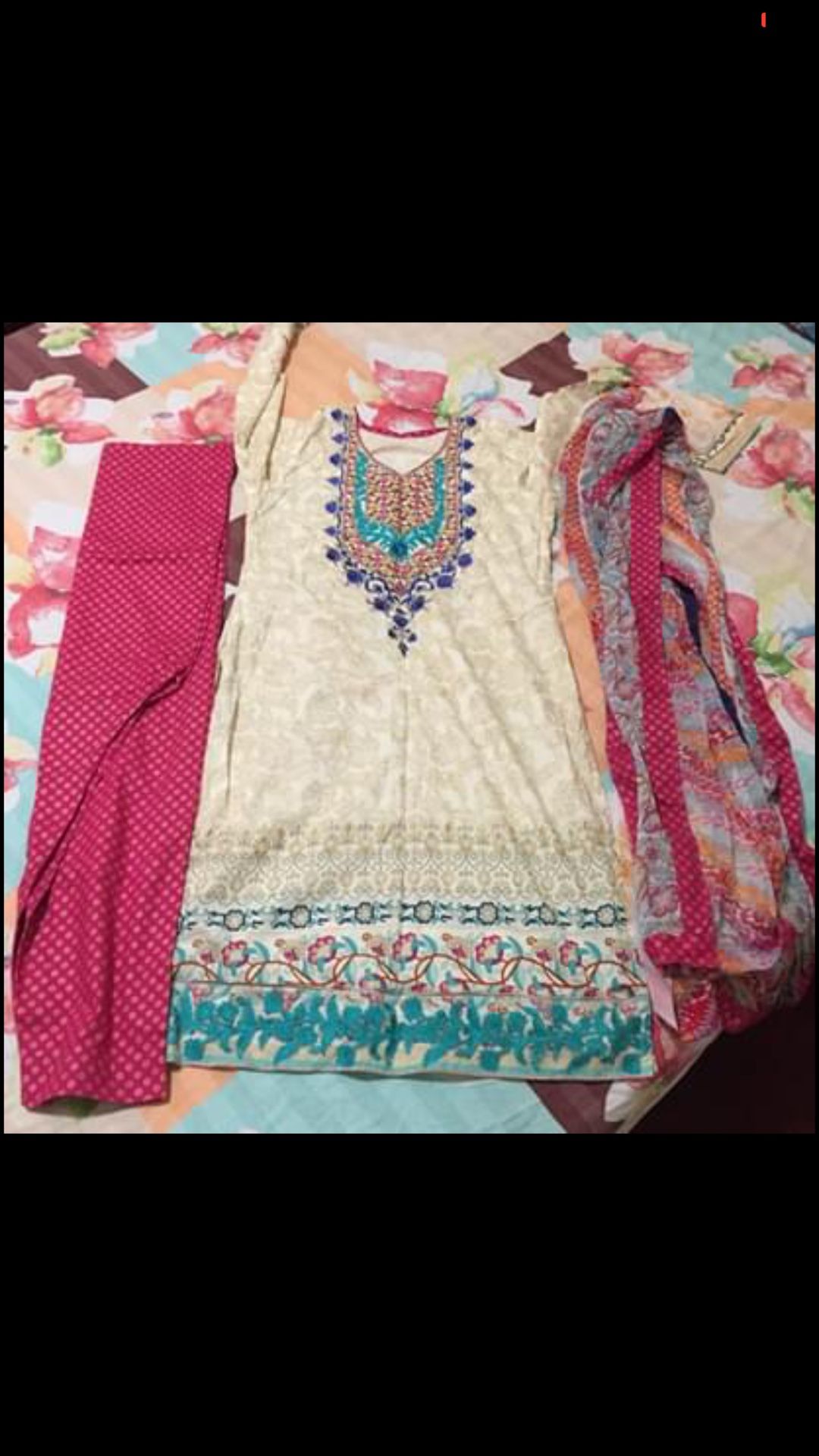 Pakistani Indian Shalwar Kameez Dress Outfit bust size 40” eid party designer lawn chiffon