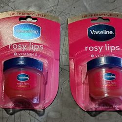 Double Bundle Of (2) (0.25) Oz Lip 💋 Therapy Jelly Vaseline Rosy Lips Lip Balms! 