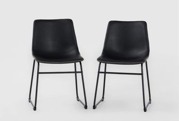FAUX LEATHER DINING CHAIRS