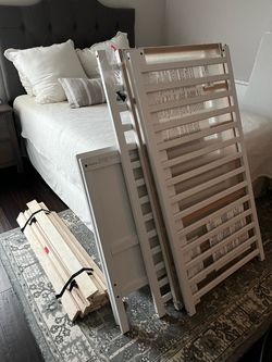 White IKEA Solid Wood Crib - Sundvik