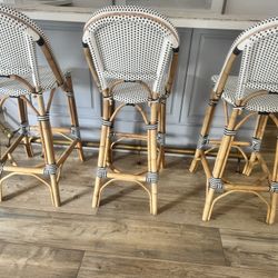 5 Serena and Lily Bar Height Stools 30”- $220 Each 