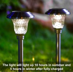 BEAU JARDIN Paquete de 8 luces solares impermeables para caminos,