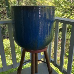 Extra Large Blue Ceramic Pot $100