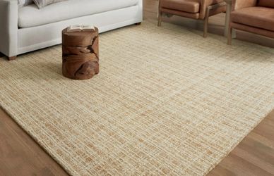BRAND NEW - 2ft 6in x 7ft 6in - Chris Loves Julia x Loloi Polly Plaid Straw/Ivory Area Rug