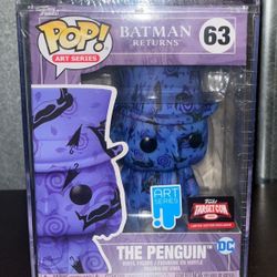 Funko Pop MOVIES BATMAN RETURNS The Penguin (Art Series) Exclusive sealed/in hard case 
