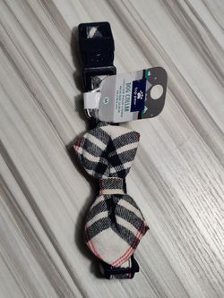 Plaid Bow Tie Dog Collar - Medium