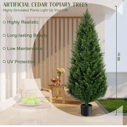 5FT Artificial Topiary Cedar Trees Outdoor Set of 2