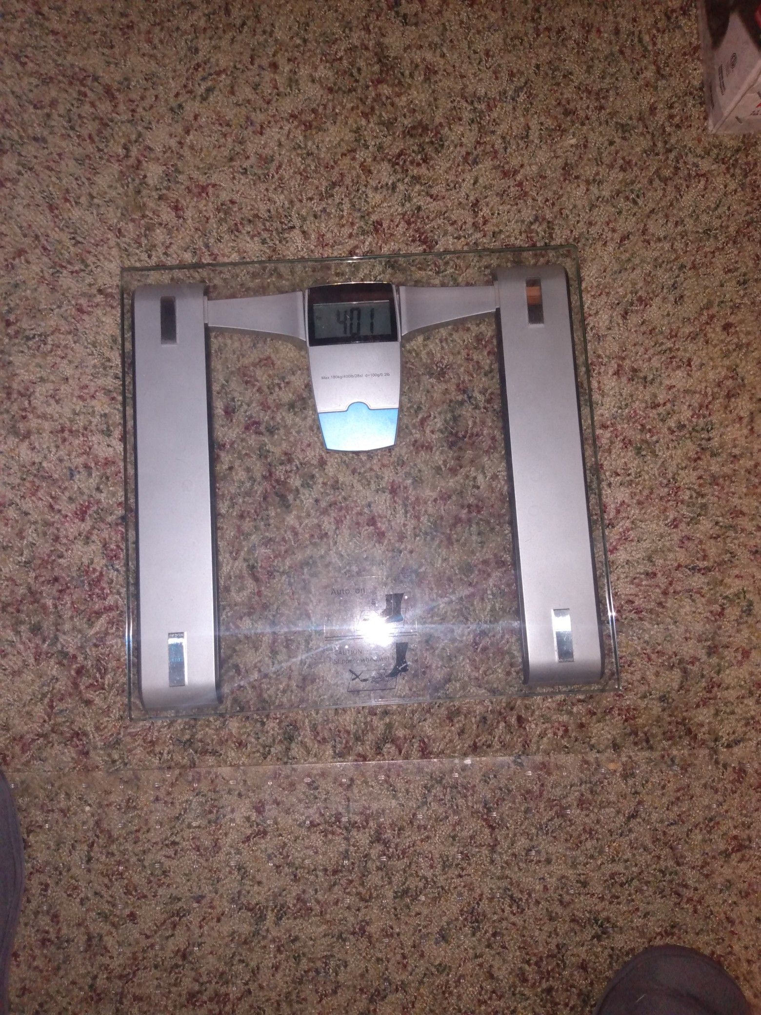 Conair glass bathroom scale with Clock