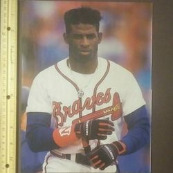 Deion Sanders Atlanta Braves Hall Of Fame HOF Picture Magazine Page Clipping Baseball MLB Sports Collectible Vintage 
