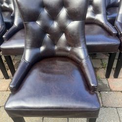 Leather Tufted Chairs - 9 Chairs