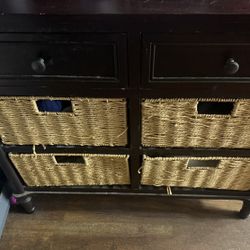 Wooden Storage With Baskets