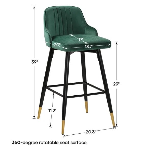 Modern Velvet Counter Stool