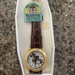 Vintage 1994 Taz Tasmanian Devil Warner Bros. Looney Tunes Watch Armitron & Case