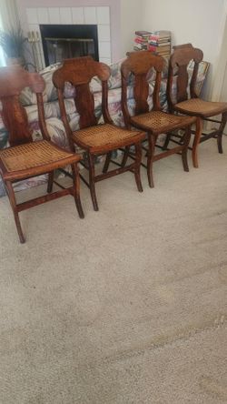 Antique cane wood chairs