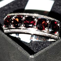 Garnet SS Ring $60