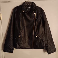 Womens Leather Moto Jacket 