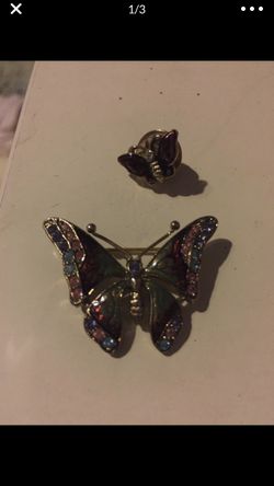Liz Claiborne Butterflies Brooch/Pin set