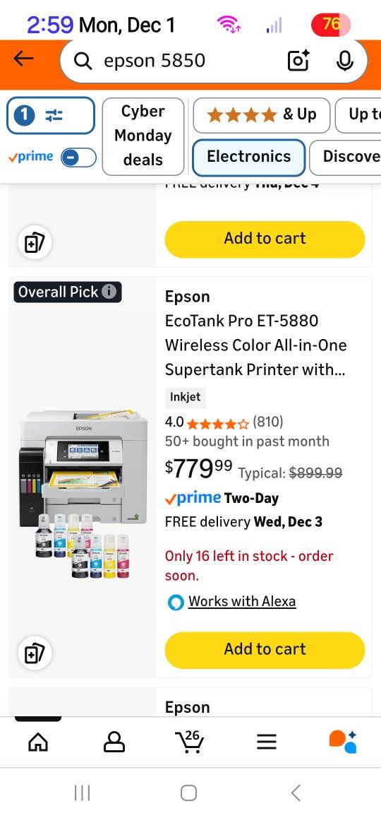 Printer Scanner All In 1: Epson 5850