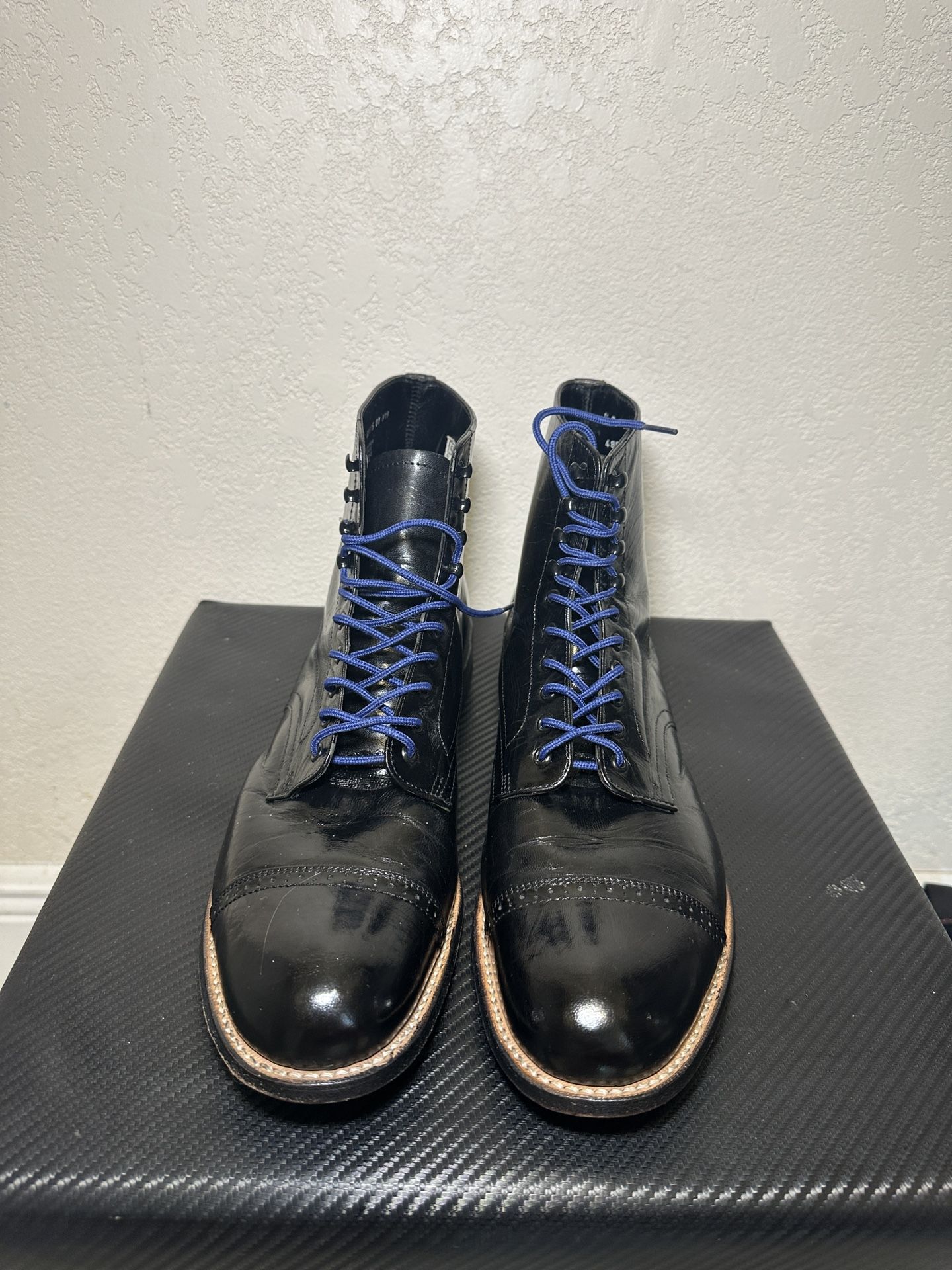 Stacy Adams Madison Black Ankle Lace Up Cap Toe Boots 11D