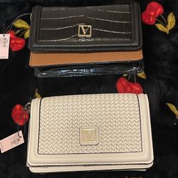 3 PIECE TWO TONE BROWN AND BLACK BAGS