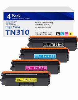 TN-310 High Yield Toner Cartridge 4-Pack KCMY