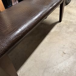 Brown Leather Bench
