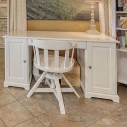 IKEA Desk And Chair.  Creamy White.  Well Cared For.