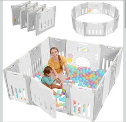 Dripex Improved 14 panels Foldable Playpen for Babies and Toddlers